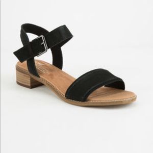 Toms Camilla black suede sandals